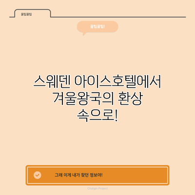스웨덴 아이스호텔에서 겨울왕국의 환상 속으로!